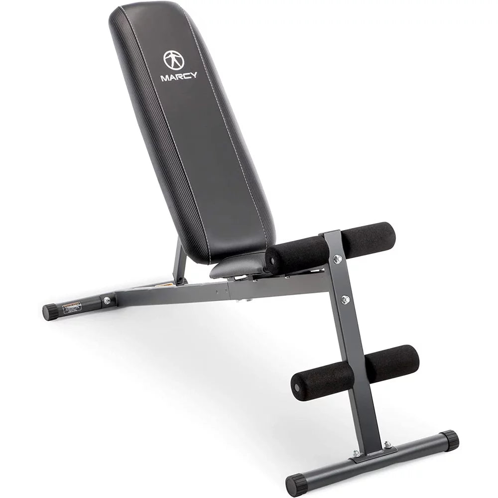 Marcy -261W Utility Bench for Upright, Incline, Decline, and Flat Exercise Bundle with Deco Essentials 27 Ounce Water Bottle and Workout Cooling Sport Towel