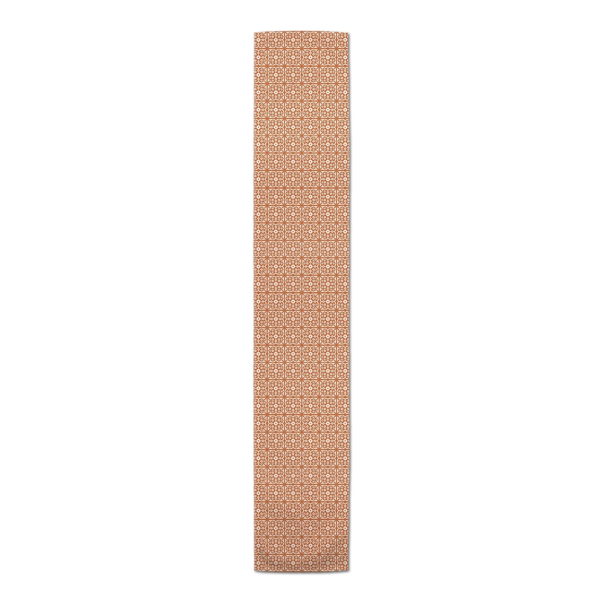 Creative Products Tile Pattern Orange 16x72 Poly Twill Table Runner