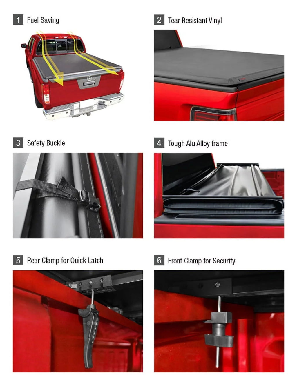 MaxMate Soft Quad-fold Truck Bed Tonneau Cover Compatible with 2009-2018 Dodge Ram 1500; 2019-2023 Classic | 5'7" (67") Bed |