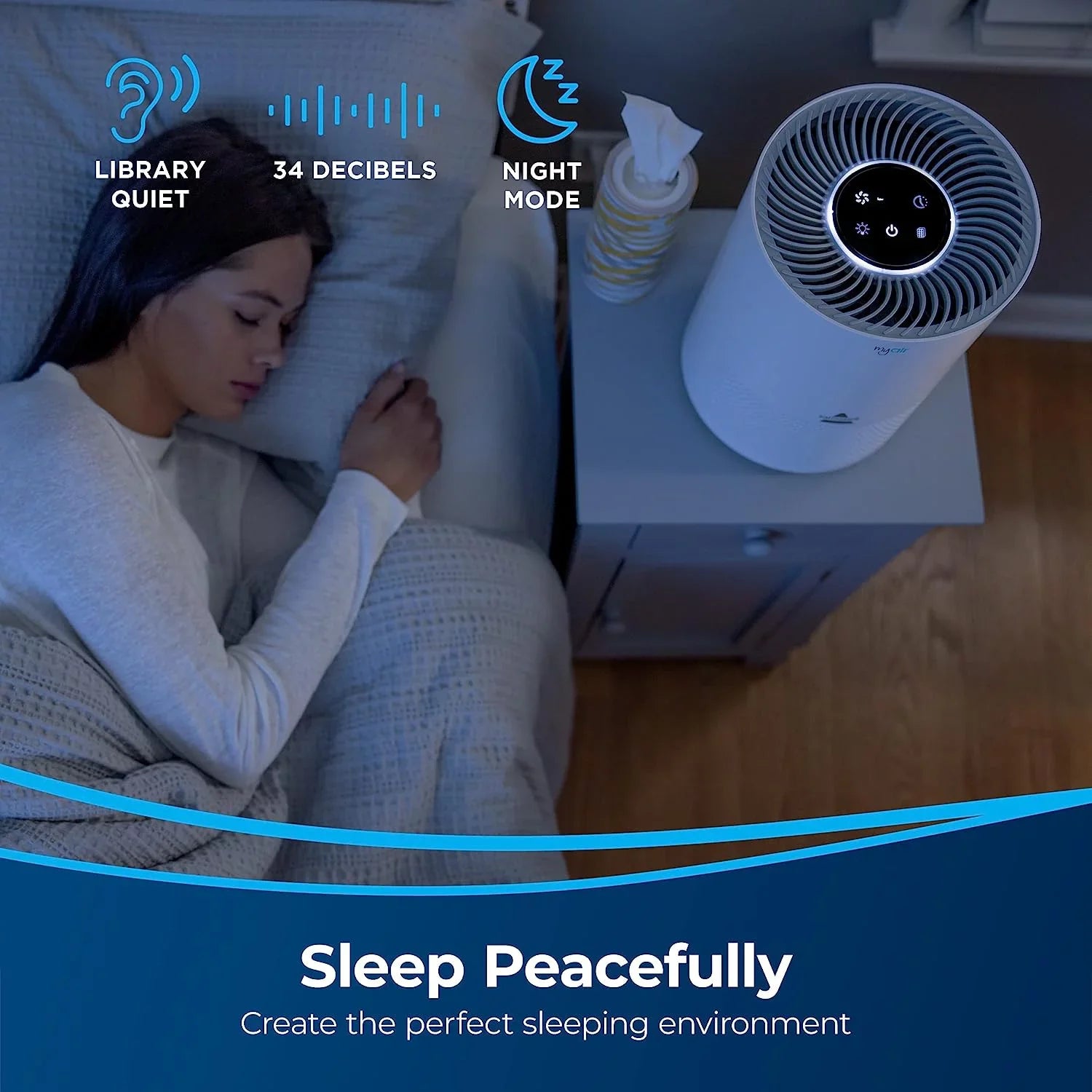 Open Box  MYair Air Purifier with High Efficiency and Carbon Filter 2780A -