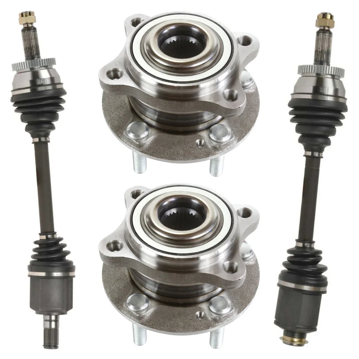 AutoShack Front Wheel Bearing Hub and  Axle Drive Shaft Assembly Kit Driver and Passenger Side Replacement for 2011-2013 Kia Sorento 2010-2012 Hyundai Santa Fe 2.4L 3.5L