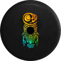 2018 2019 Wrangler  Backup Camera Island Tiki Man Island Beach God Faded Tiedye Spare Tire Cover for Jeep  33 Inch