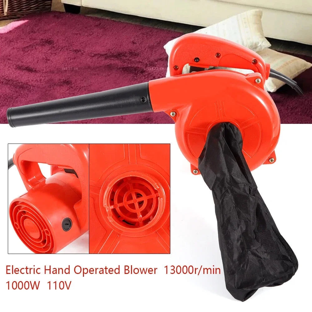 ZhdnBhnos 1000W 110V Electric Handheld Air Blower Mini Portable Vacuum Dust Removal Cleaner Computer Cleaning Machine 13000r/min