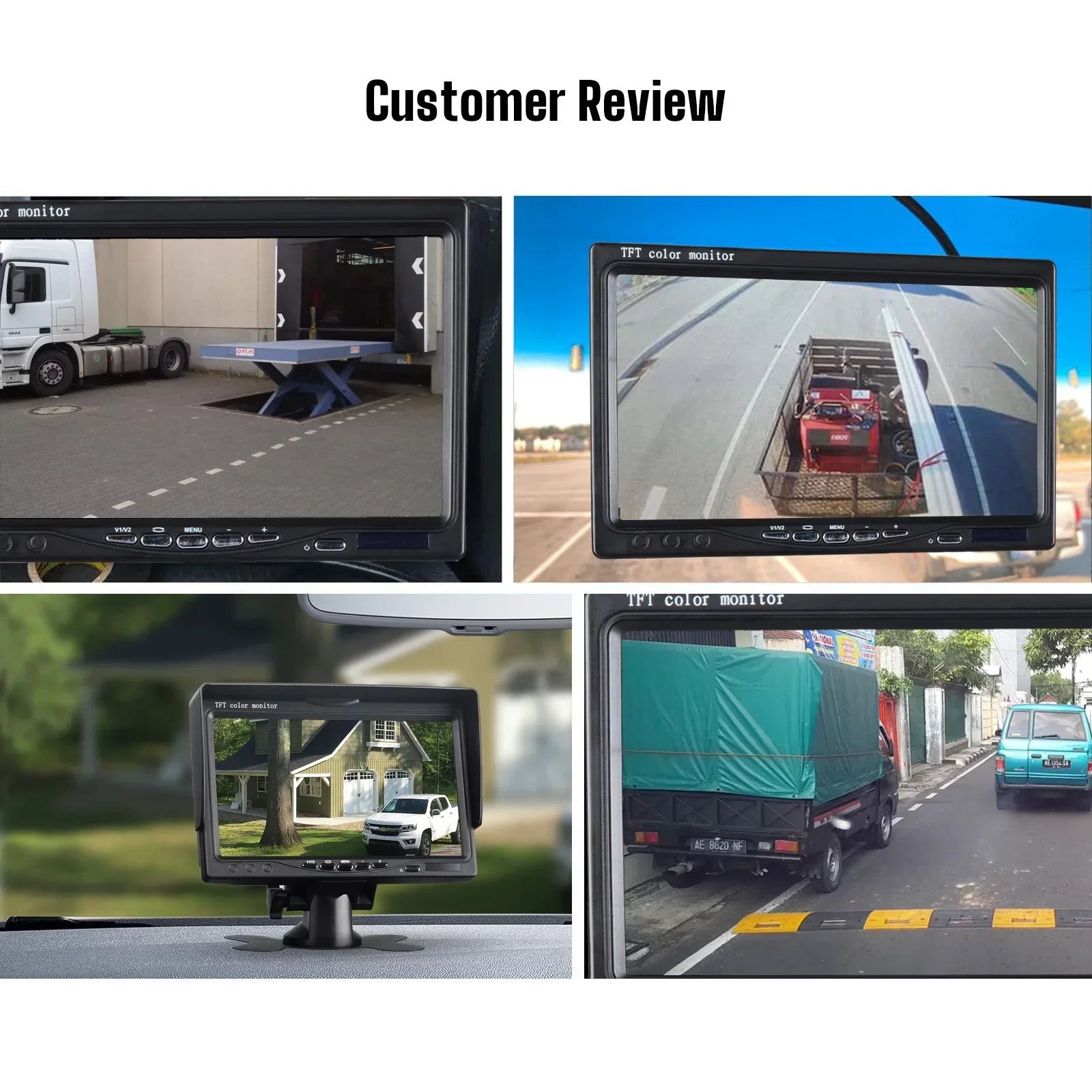 Backup Camera Kit, 7’’  Rear View Monitor with  Waterproof Night Vision Back up Rearview Reverse Cam with  Night Vision for Vans, Trucks, Camping Cars, RVs