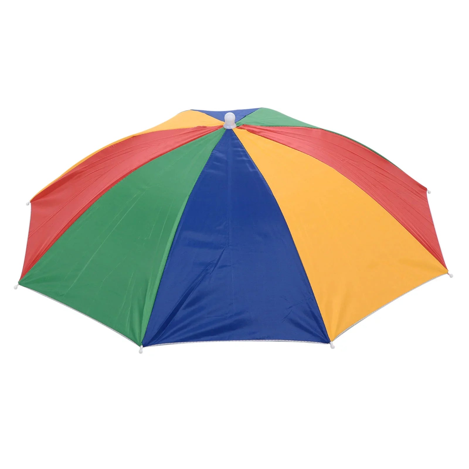Uxcell  27.2" Umbrella Hat, 3Pcs Oxford Fabric Folding Single Layer Sun Rain Cap with Head Strip, Multicolor