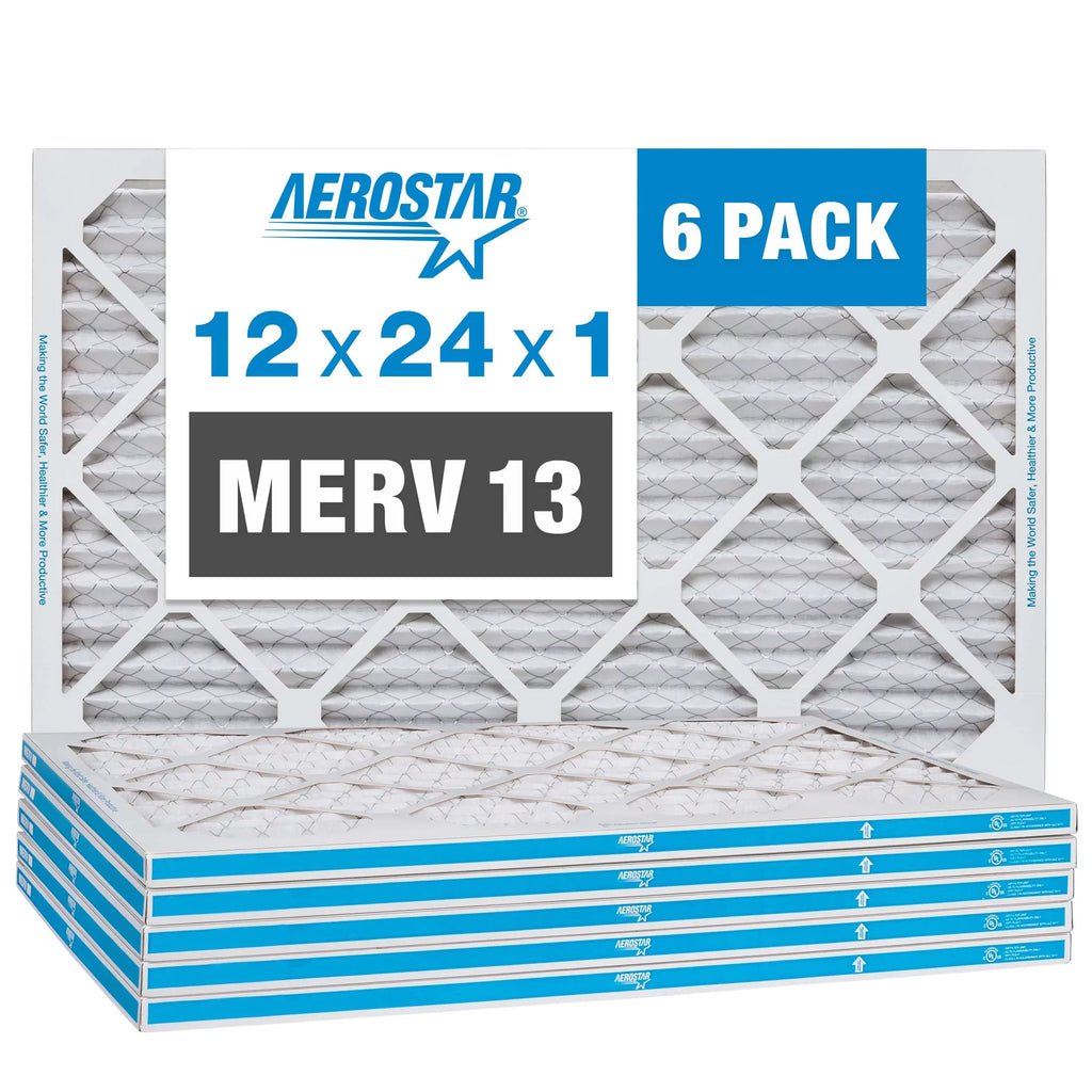 12x24x1  and Furnace Air Filter by Aerostar -  13, Box of 6