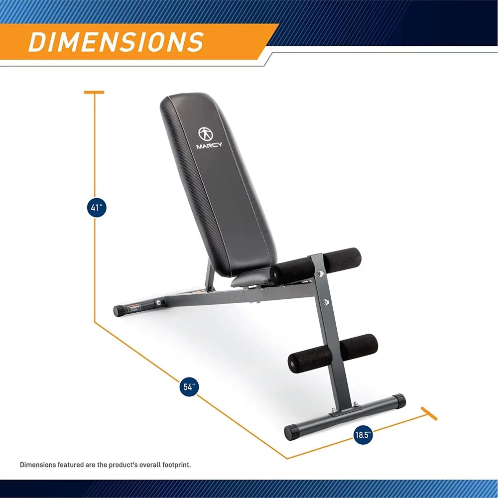 Marcy -261W Utility Bench for Upright, Incline, Decline, and Flat Exercise Bundle with Deco Essentials 27 Ounce Water Bottle and Workout Cooling Sport Towel