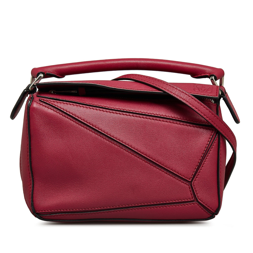 Pre-Owned Authenticated  Mini Puzzle Satchel Calf Leather Red Unisex (Good)