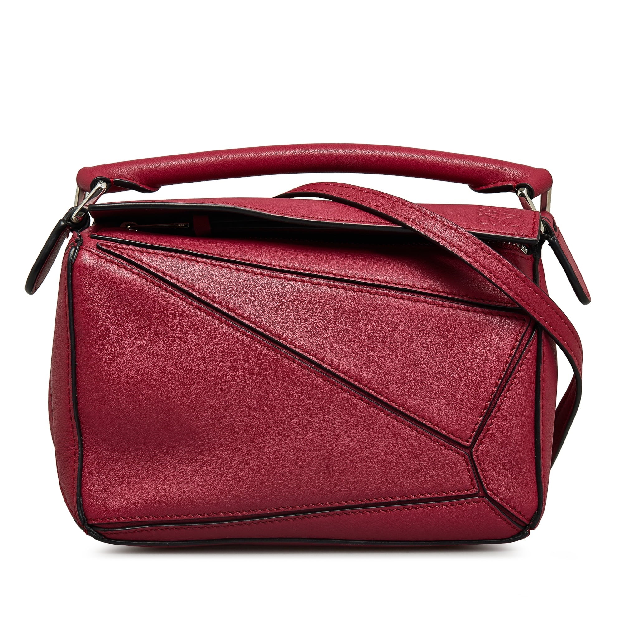 Pre-Owned Authenticated  Mini Puzzle Satchel Calf Leather Red Unisex (Good)