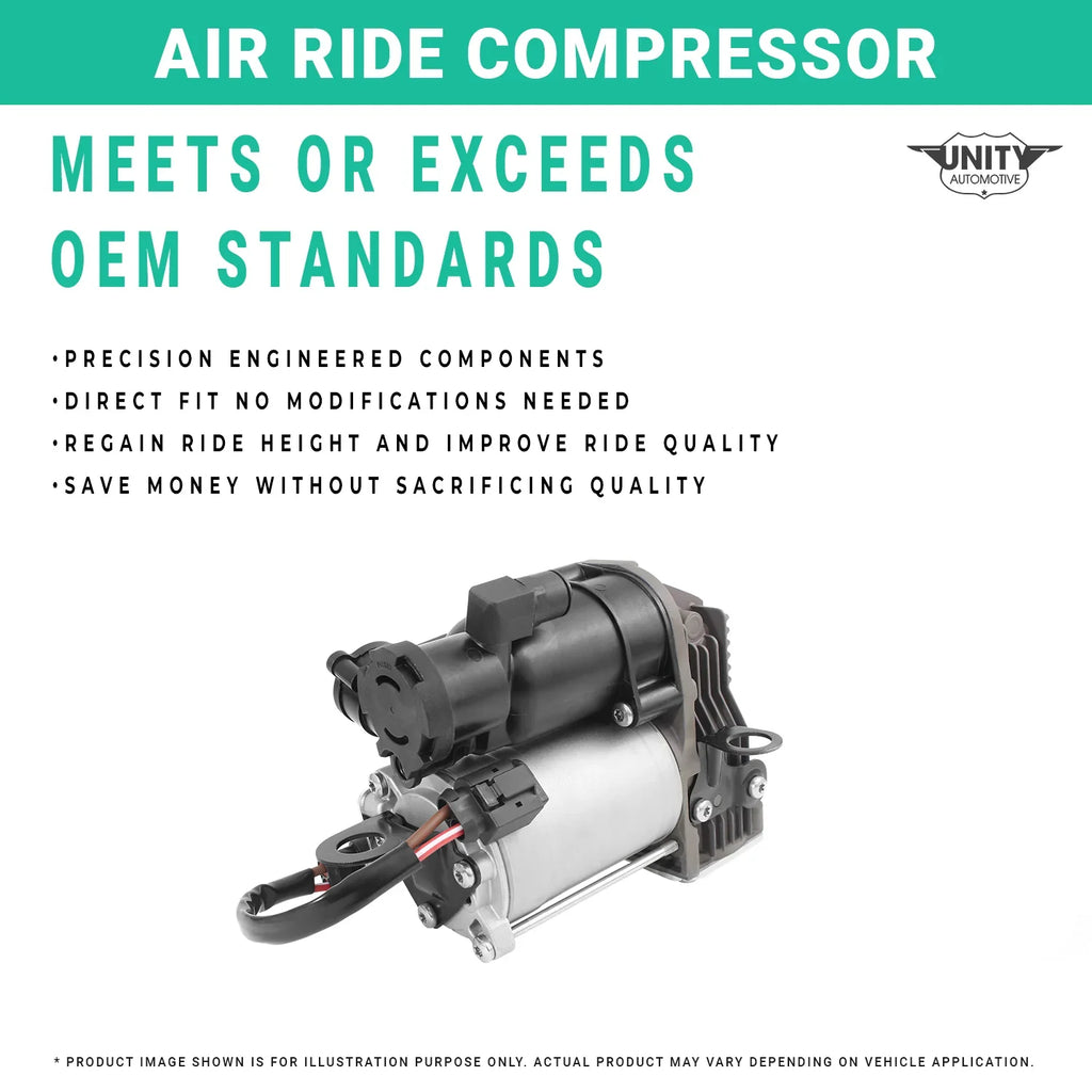 Unity Automotive Air Suspension Compressor with Full Cage Fits 2011-2016  535i Gran Turismo, 20-025700-