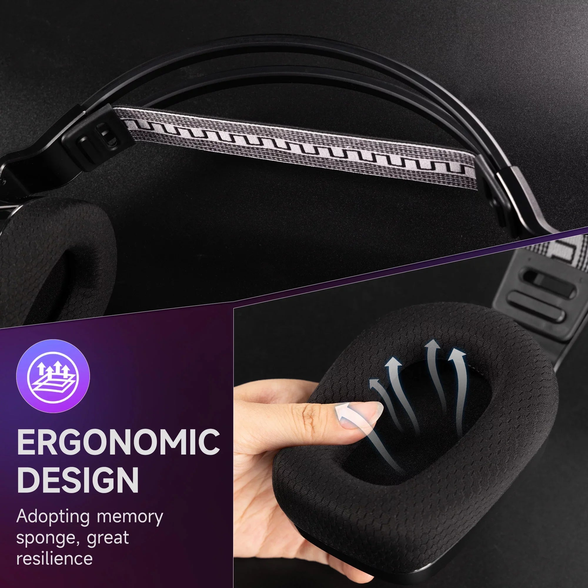 Wireless Gaming Headset with Noise-Cancelling Mic,  Lights 7.1 Surround Sound for , /5, Nintendo Switch, 3.5mm Wired for Xbox One/Series x/s, 300g, Black