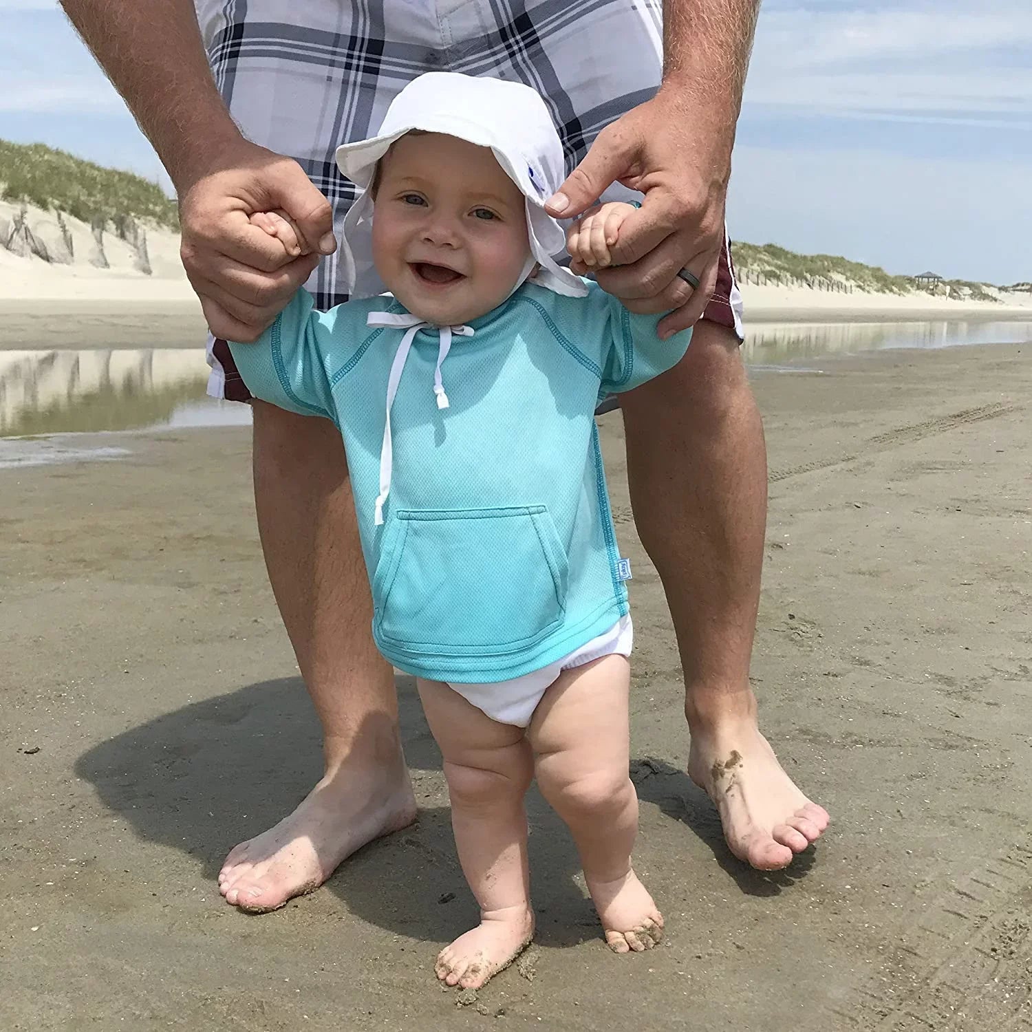 i play. Baby Flap Sun Protection Swim Hat Months White