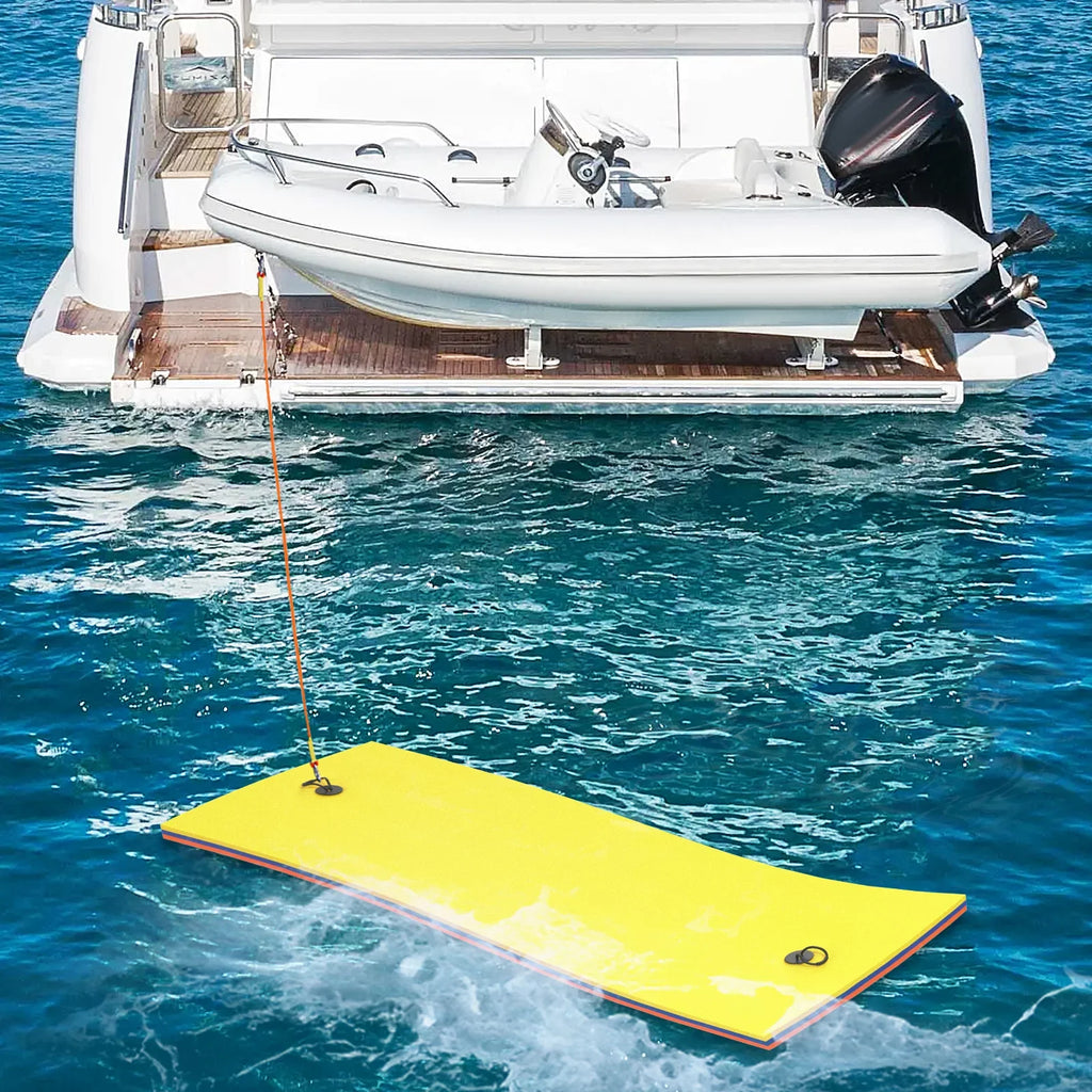 Magshion 9' x 3' Water Floating Mat, 3-Layer Tear-Resistant  Foam Water Floating Pad Lily Pad for Pool Lake River Ocean Outdoor Water Activities, Yellow