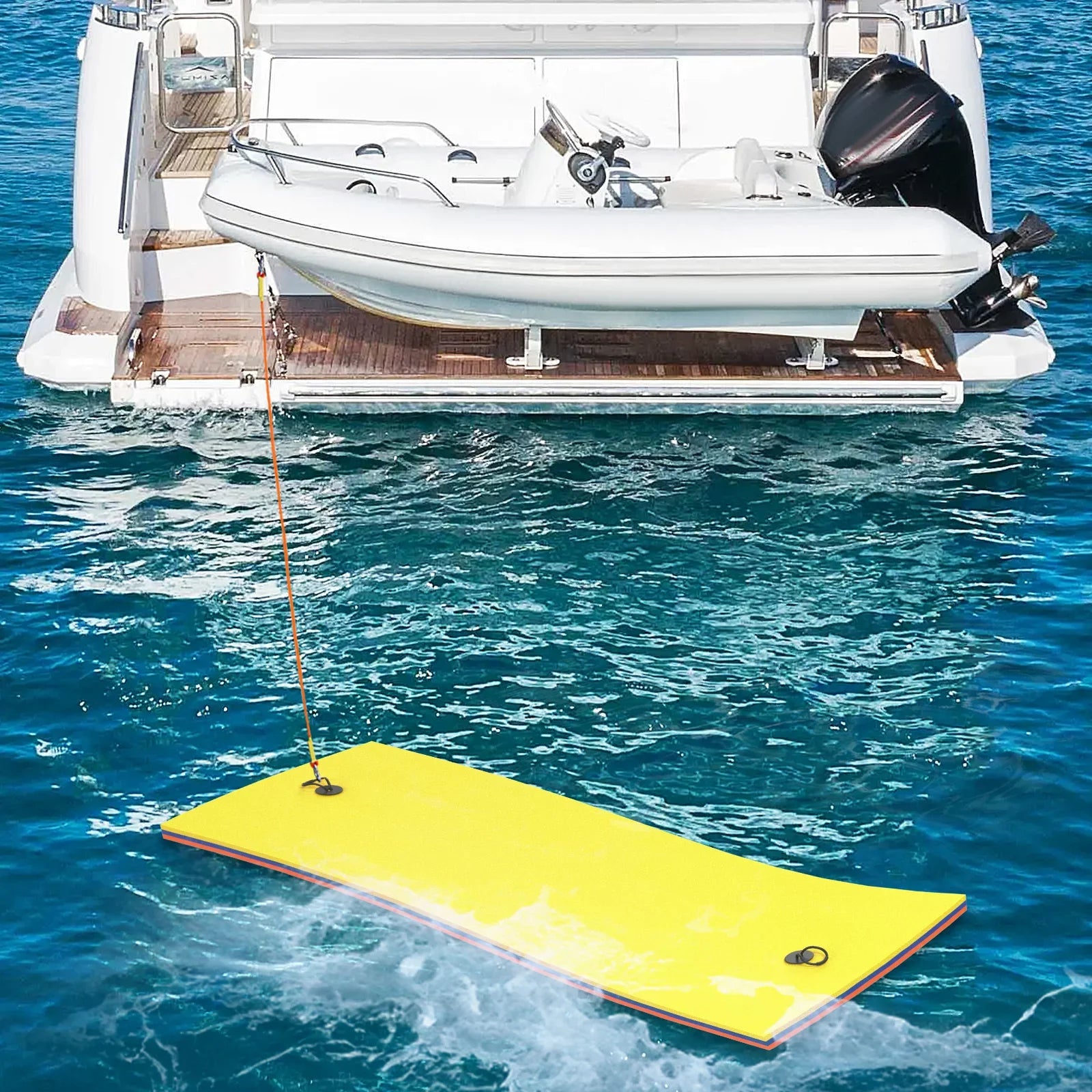 Magshion 9' x 3' Water Floating Mat, 3-Layer Tear-Resistant  Foam Water Floating Pad Lily Pad for Pool Lake River Ocean Outdoor Water Activities, Yellow