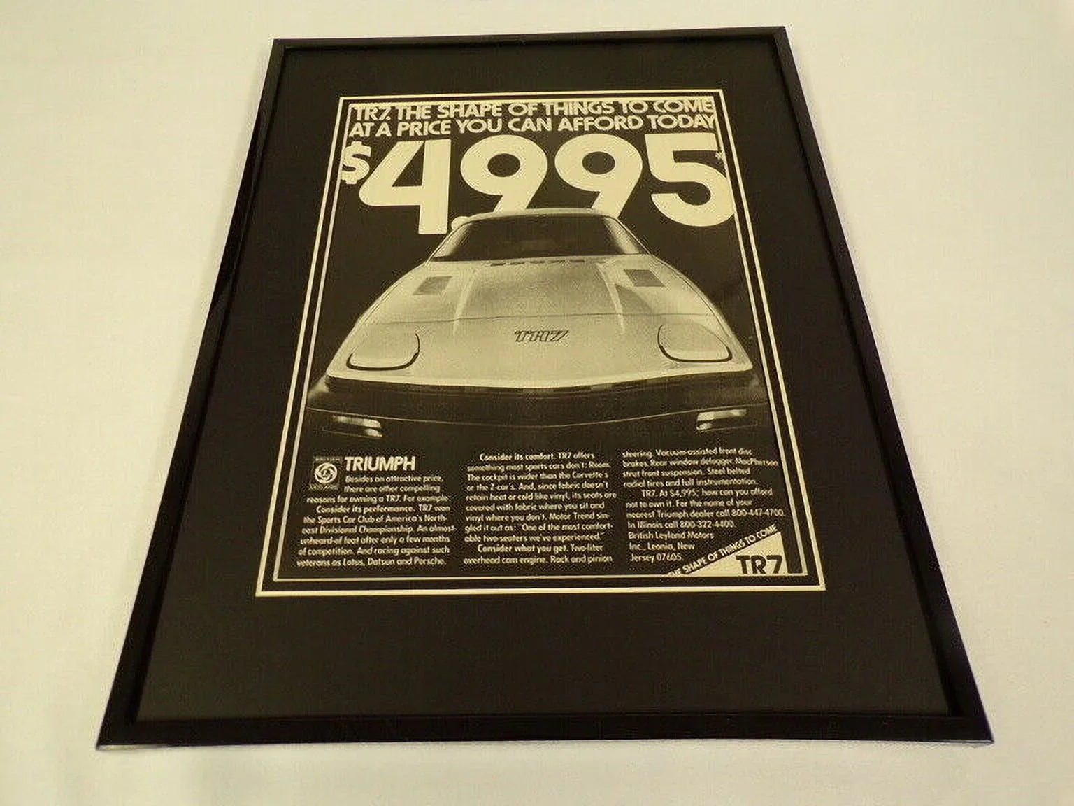 1977 Triumph  Framed 11x14  Vintage Advertisement
