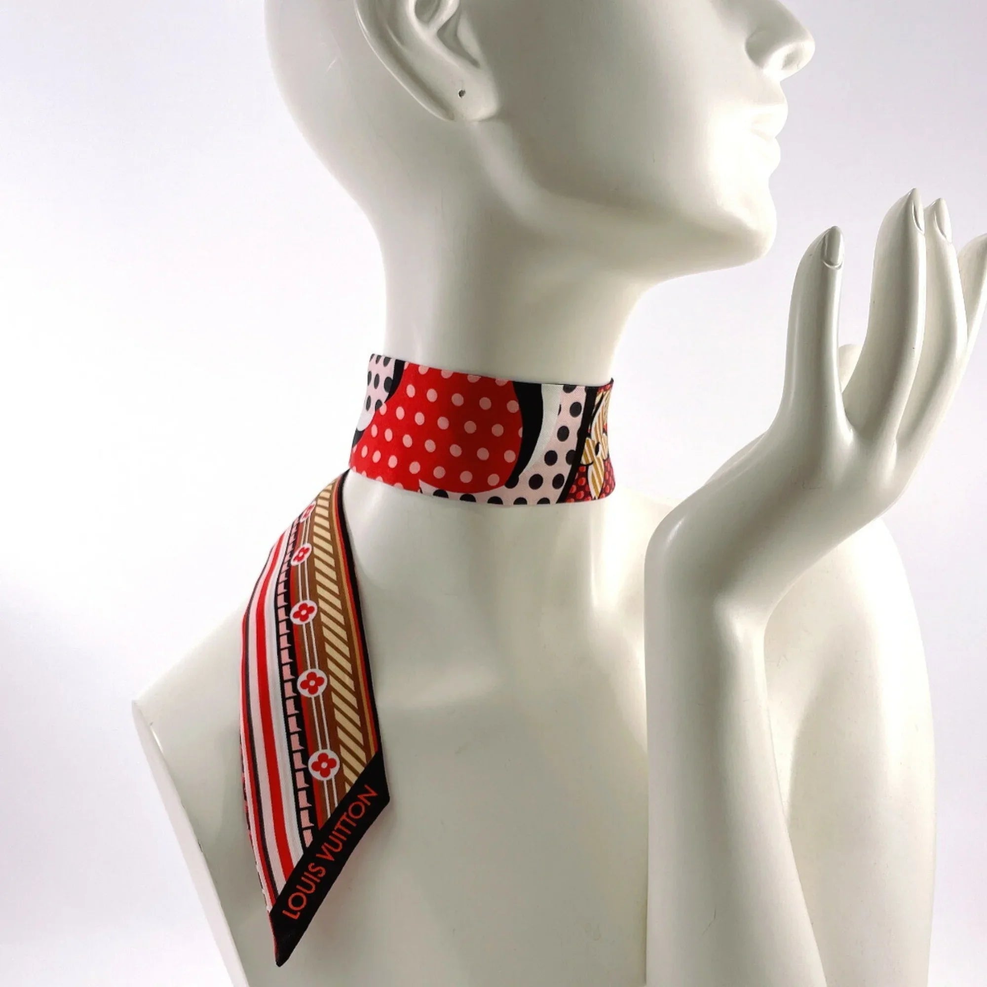 Pre-Owned Louis Vuitton Bandeau  Pop  Scarf Silk    Women's Red (Good)