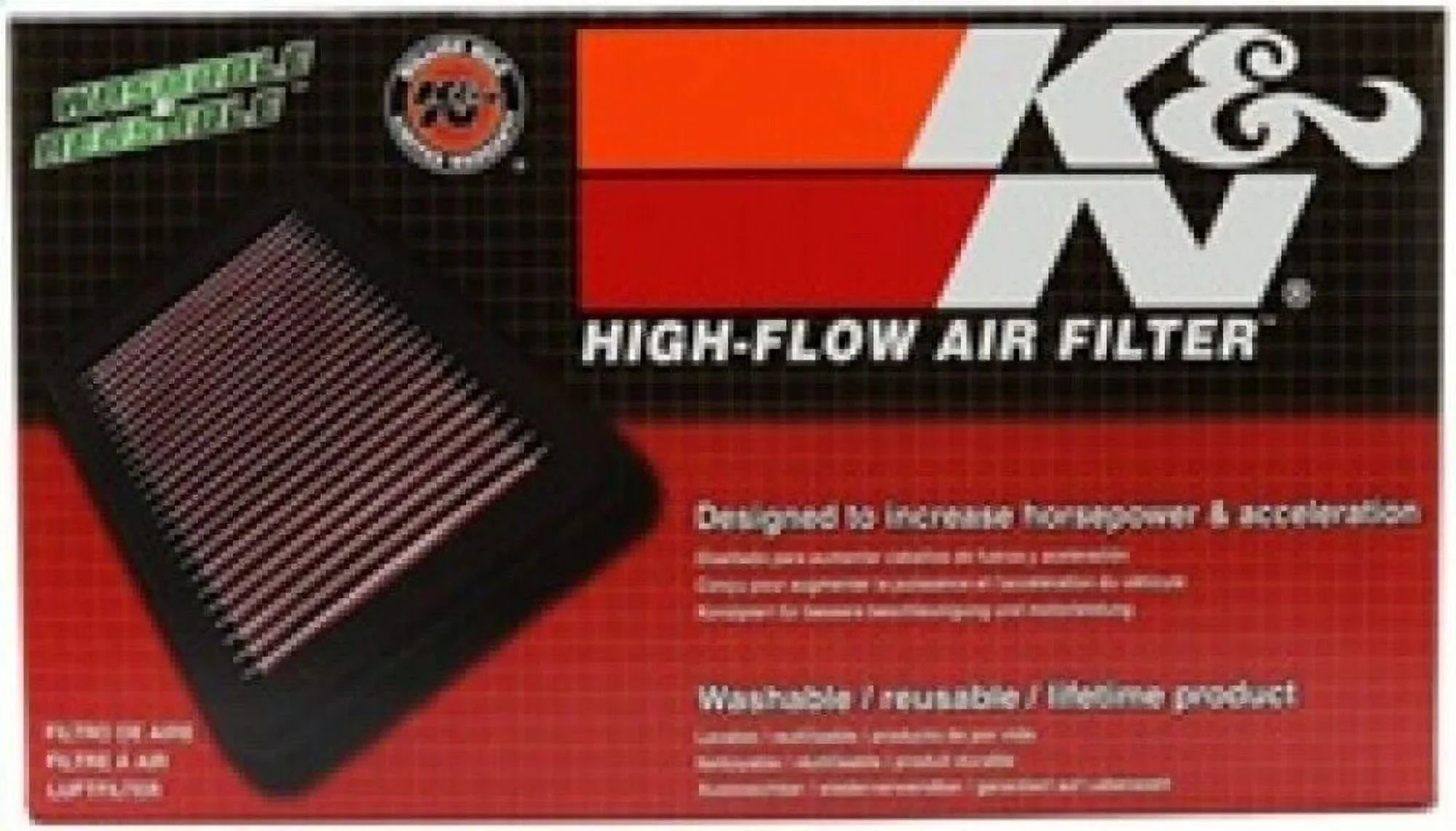 & Engine Air Filter: High Performance, Premium, Washable, Replacement Filter: 1986-2018 /// (Outlander, , Tacoma, Soarer, 4 Runner, Hilux, Previa, Tarago), 33-2050-1
