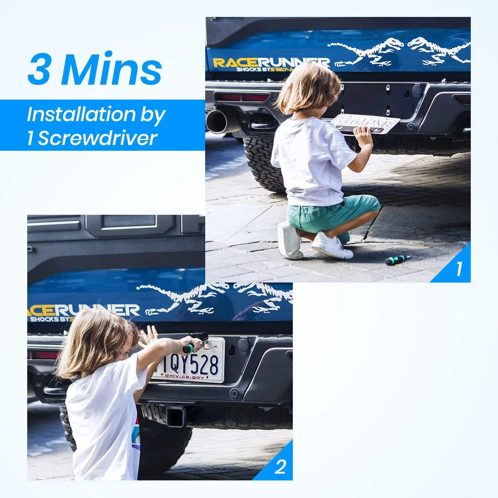 '- Solar Backup Camera Wireless Reverse Camera  Waterproof Vehicles License Plate Camera for Trailer/