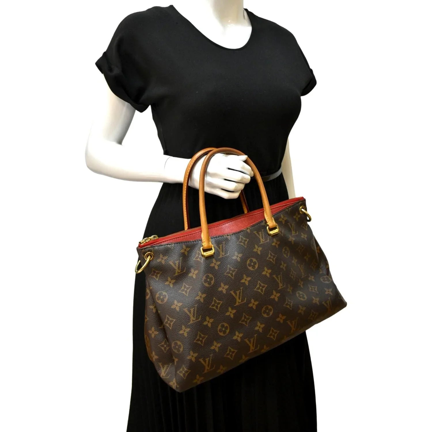 Pre-owned   Pallas  Monogram Canvas Shoulder Bag Brown