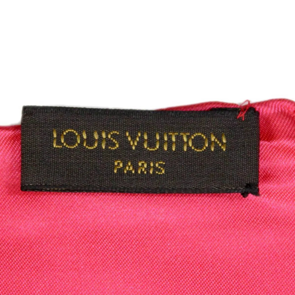 Pre-Owned  /Louis Vuitton silk scarf monogram pink 100% (Good)