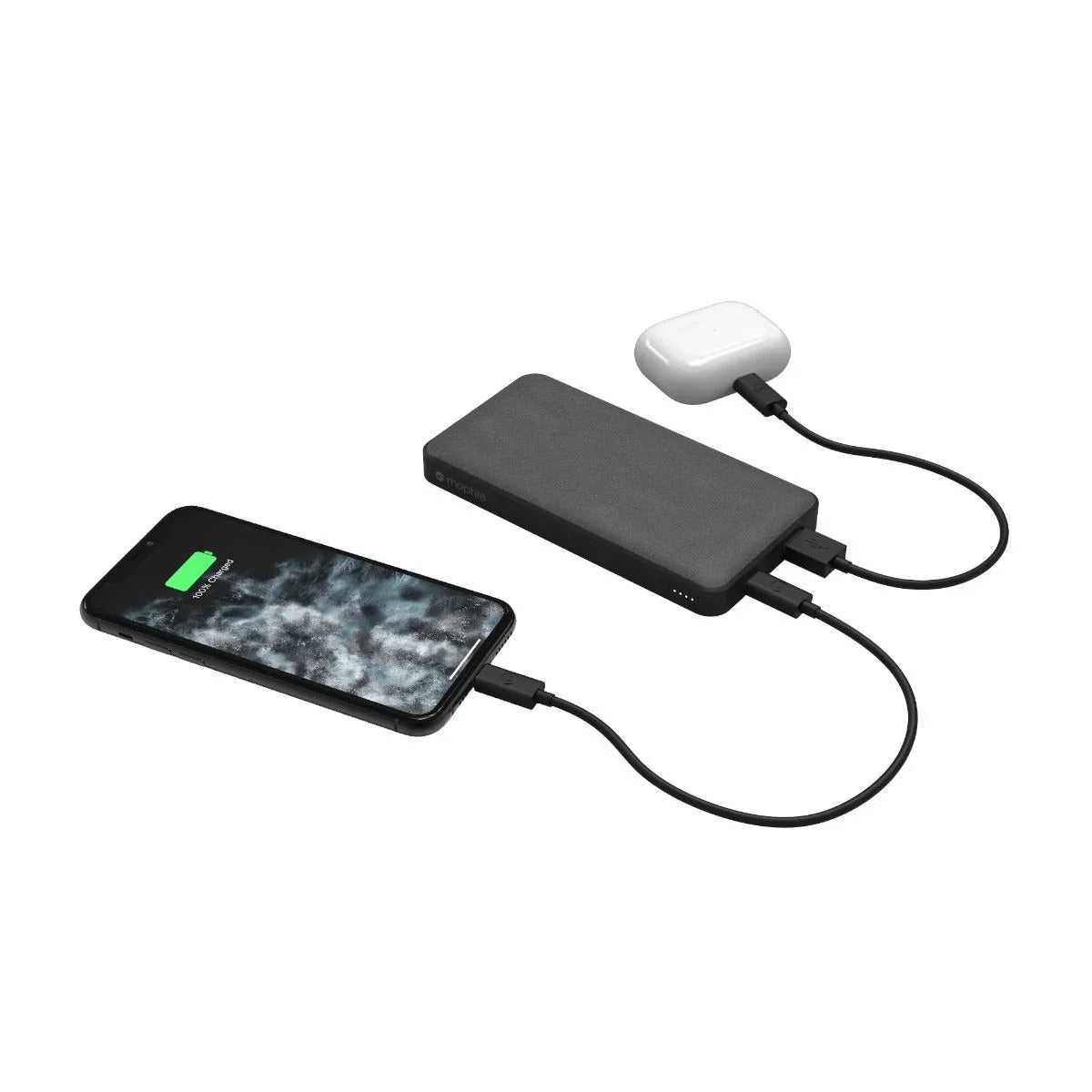 mophie Powerstation with  Power Bank - 10,000 mAh Large Internal Battery, (1) - Port and (1) 18W -  Fast Charging Input/Output Port, Travel-Friendly, Includes - to - Power Cord