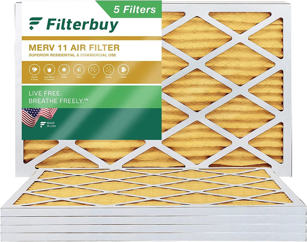 Filterbuy 20x30x1  11 Pleated   Furnace Air Filters (5-Pack)