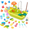 Fangsheng Play Sink with Running Water, Floating Pool Toys & Fishing Game, Kids Pretend Play-Dishwasher Kitchen Play Sink Toy for Boys Girls Toddlers 3-6