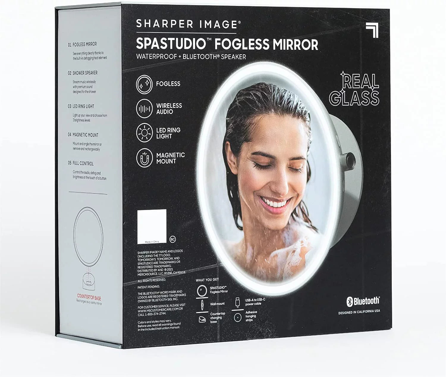 Sharper Image  Fogless Shower Mirror and Bluetooth Speaker