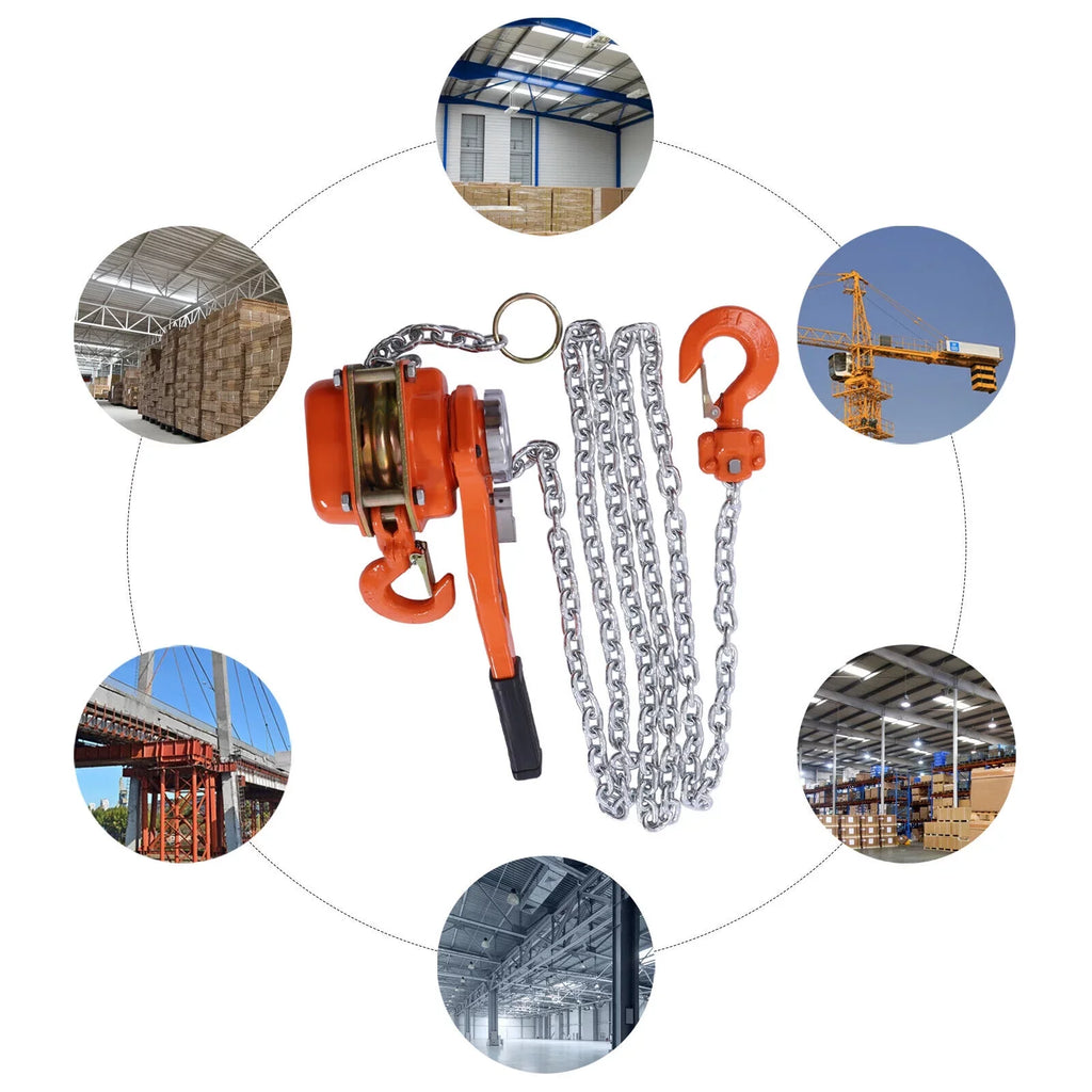 0.75T Lever Block Chain Hoist Come Along Puller 10Ft Chain Lifter Ratchet Type