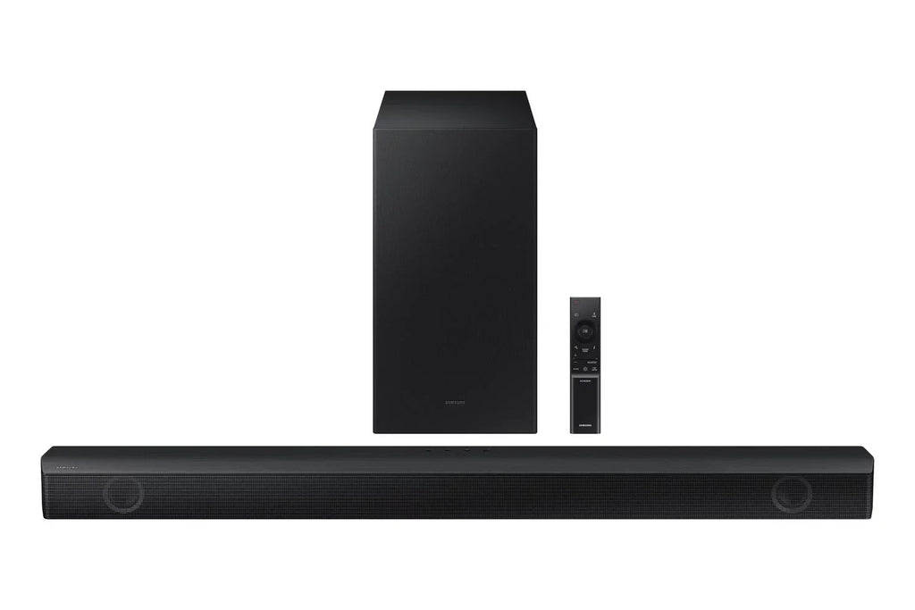 Samsung  55" 4K  Smart  with  Upscaling with a Samsung - 2.1ch Soundbar and Subwoofer with Dolby Audio (2023)