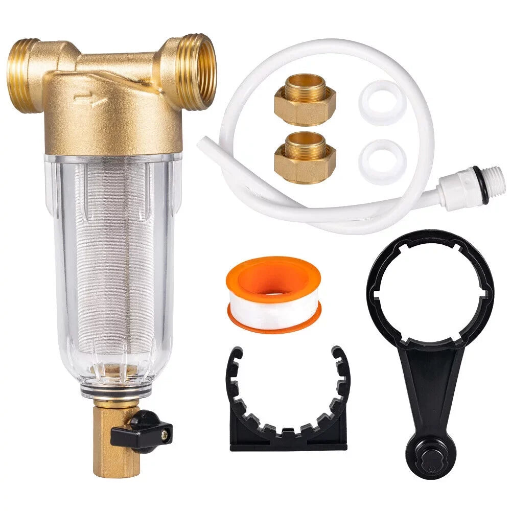 Whole House Water Pre-Filter System Reusable Spin Down Sediment Filter sewage