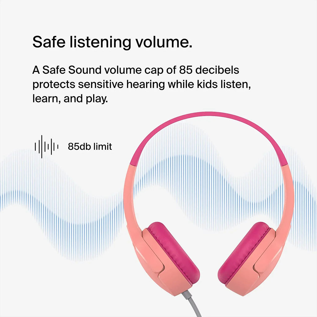 Belkin Soundform Mini - Wired Headphones For Kids With Built-In rophone (3.55mm Audio Cable) - Kids On-Ear Wired