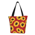 Lukts Sunflowers On Red Tote Bag,Shoulder Bag Women' Hobos Handbags Large Capacity Shopping Bag
