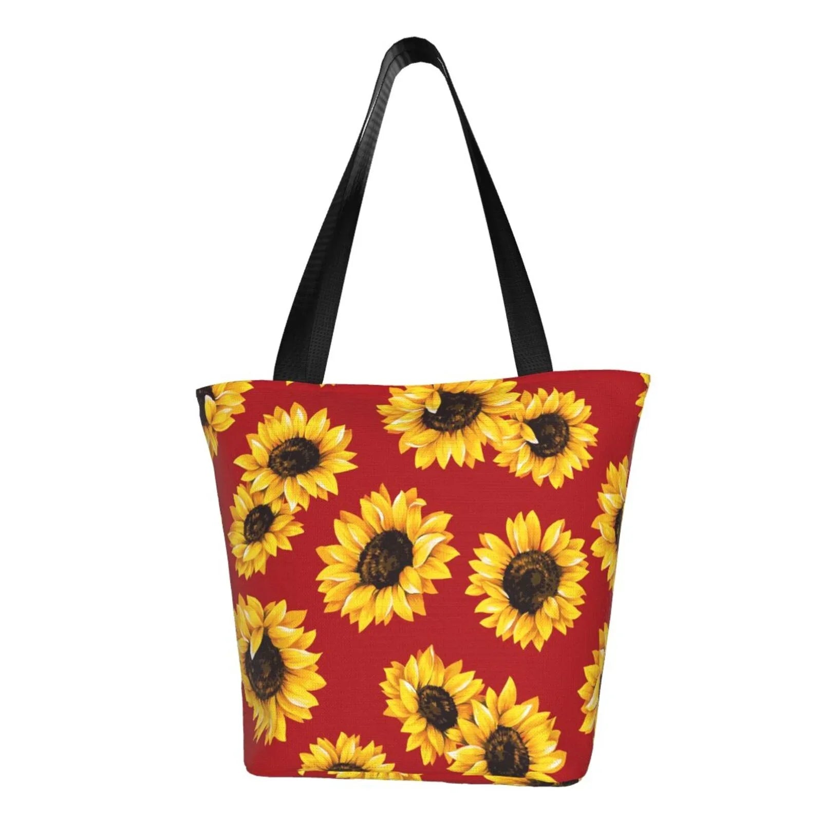 Lukts Sunflowers On Red Tote Bag,Shoulder Bag Women' Hobos Handbags Large Capacity Shopping Bag