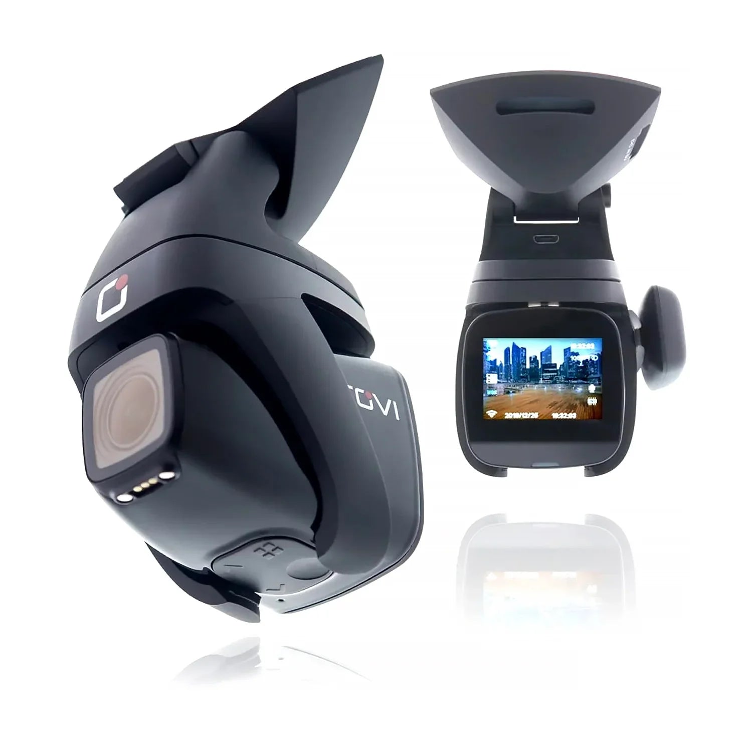Rovi -6001 Magnetic Mount 1080p Full  High Definition Panoramic Car Dash Camera Recorder with 1.5 Inch Wide Screen Wi-Fi, , Loop Video Recording, Impact Detection and 360 Degree Rotation