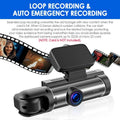 Jahyshow Dual Lens Car  Dash Cam Video Recorder -Sensor 1080P Front w/ Inside Camera