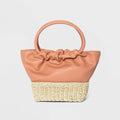 Straw Mini Tote Handbag -  New Day Natural, Brown