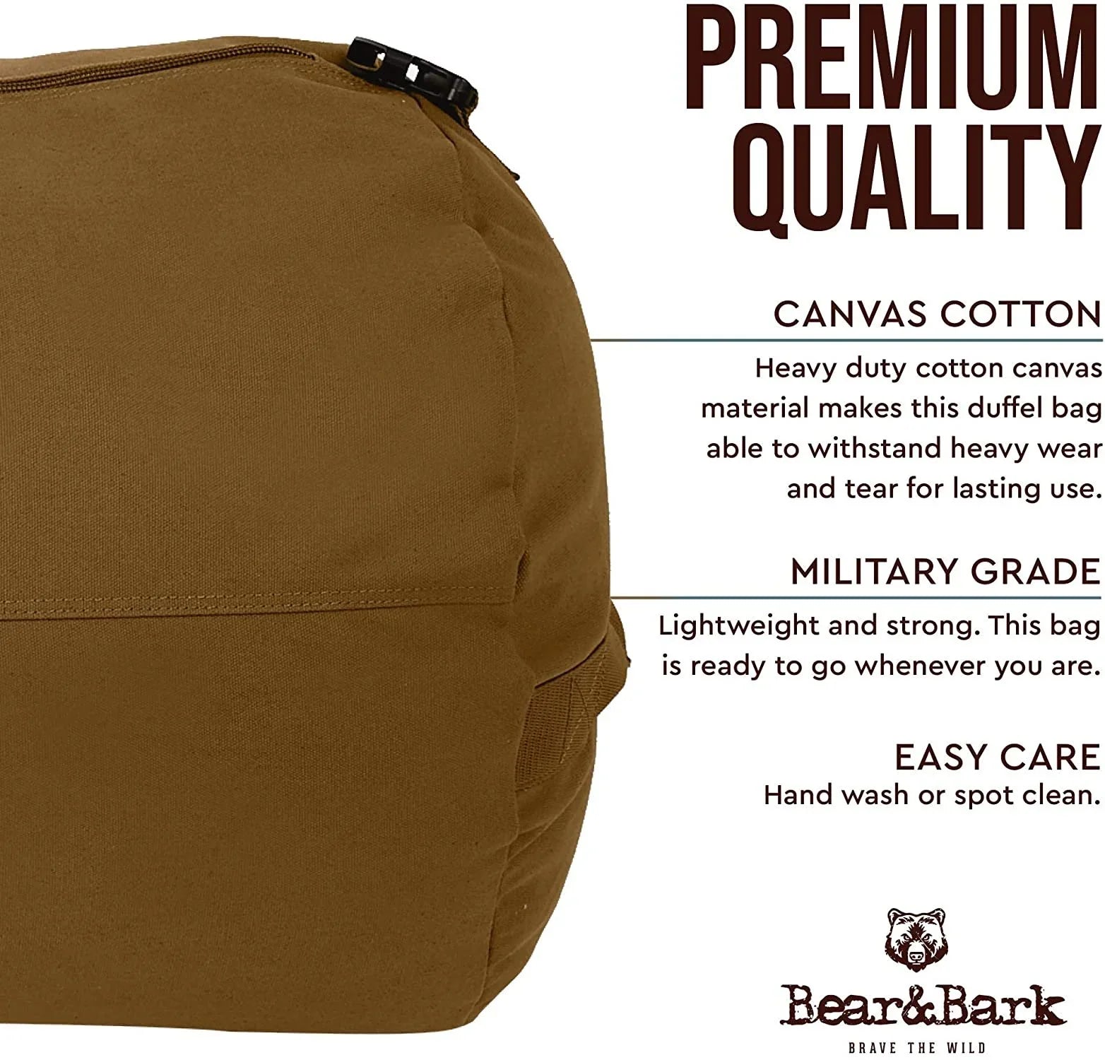Very Large Duffle Bag  Desert Brown 38x20 - 195.6L - Canvas Military and Army Cargo Style Duffel Tote for Men and Women College Student, Gym, Backpacking, Travel Luggage and Storage Shoulder Bag