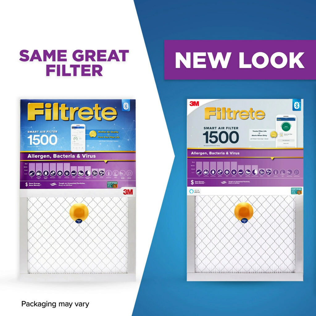 Filtrete 16x25x1 Smart Air Filter,  1500  12, Allergen, Bacteria Virus, 1 Filter