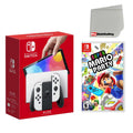 Nintendo Switch  Console White with Super Mario Party and Screen Cleaning Cloth - Import with  Plug