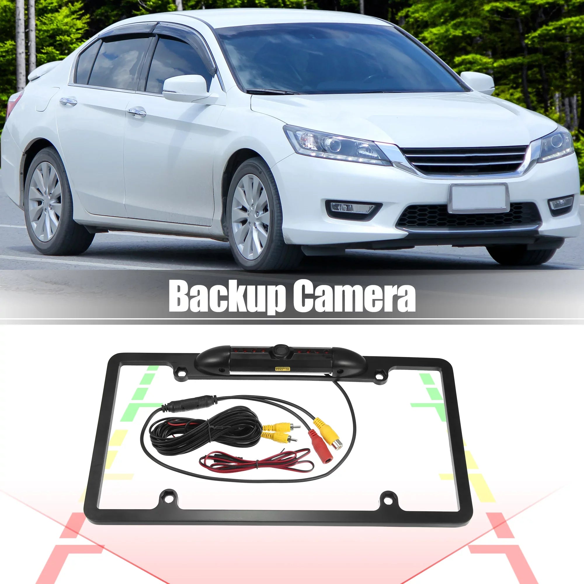 12V 480P Universal Wide Angle Backup License Plate Backup Camera Vision Rear View Camera for Car  Waterproof