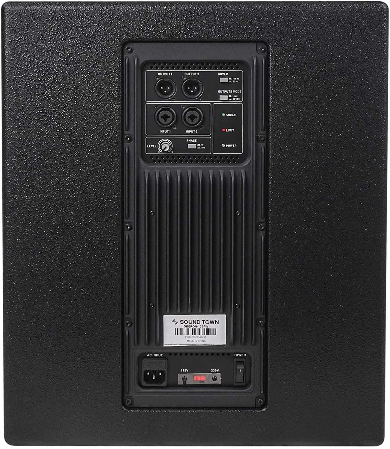 Sound Town  Series 15" 1400W Powered / Subwoofer with Class- Amplifier,  and Selectable  Output Modes, 4" Voice Coil, 100 oz Magnet, Birch Plywood, Black (-15SPW)