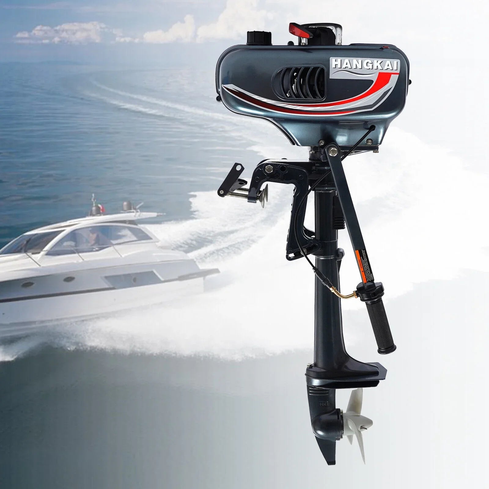 2-Stroke 3.5HP Outboard Motor Fishing Boat Petrol Engine  System 10 Km /