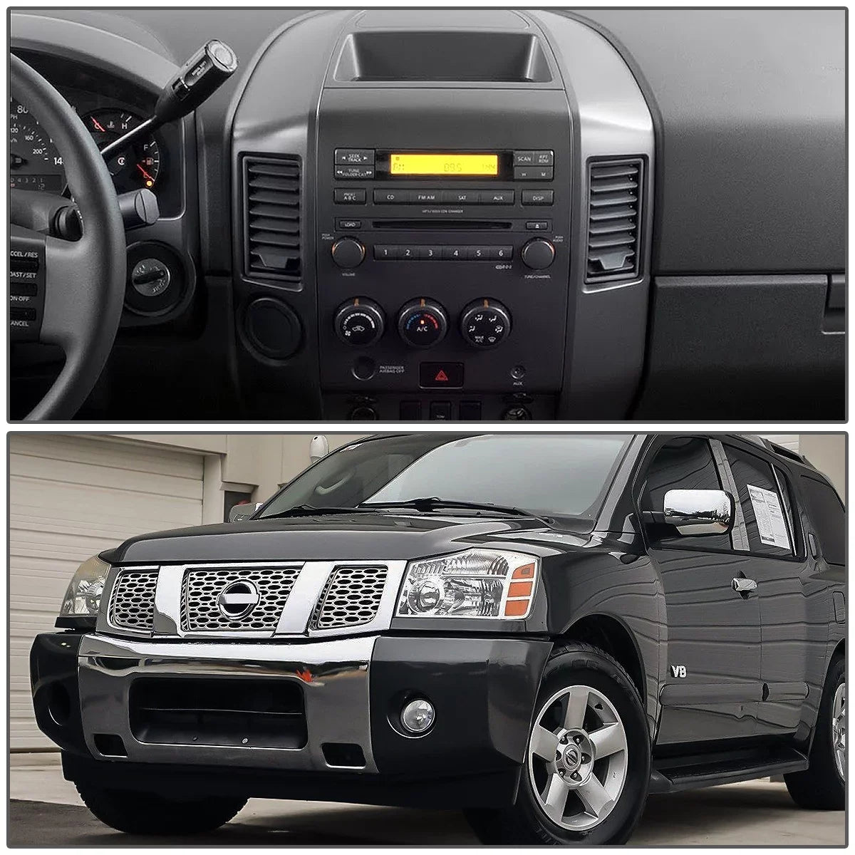 Motoring --0163 For 2004 to 2006 Nissan Titan Armada   Factory Style Instrument Panel Lid Console Panel Bezel without Center Speaker 05