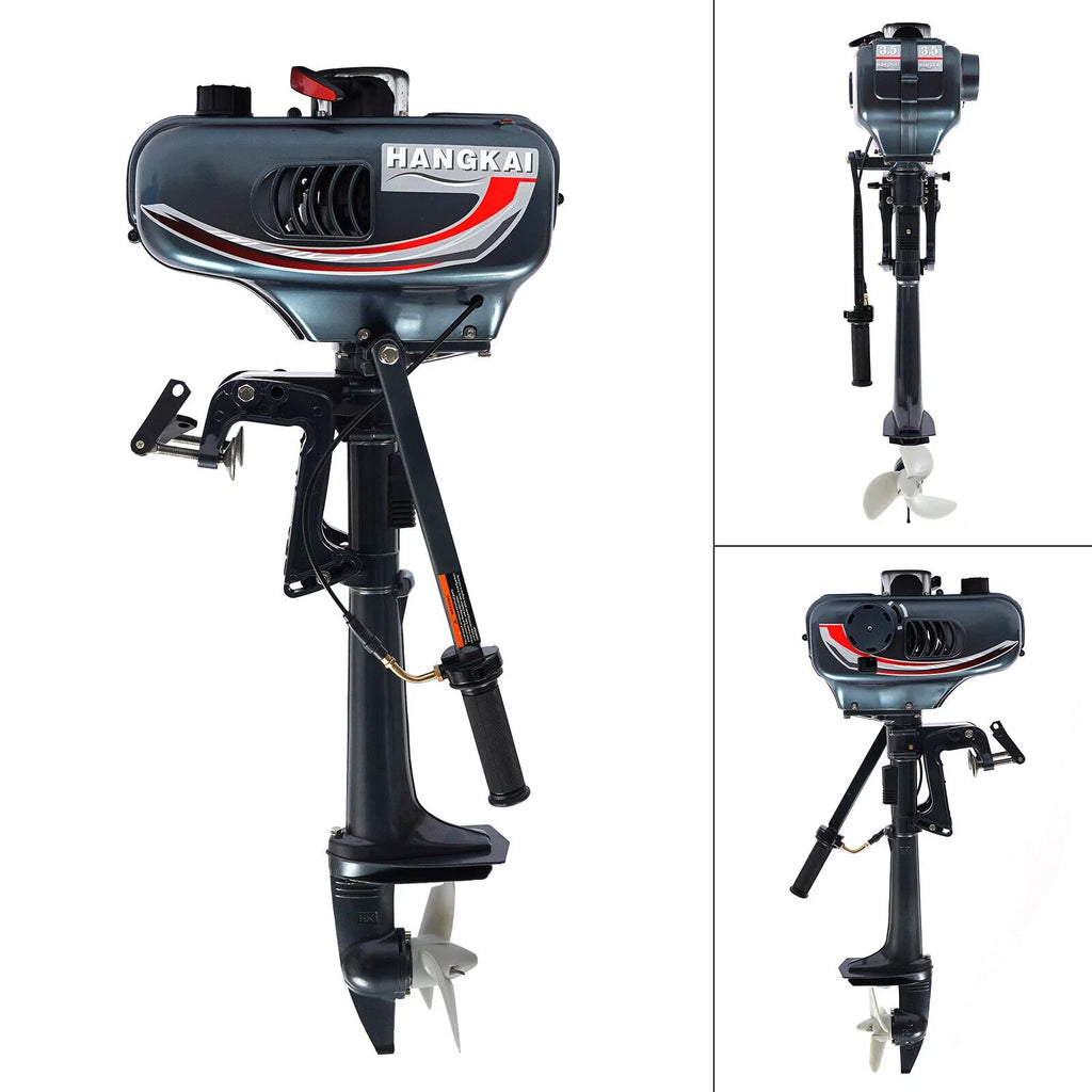 2-Stroke 3.5HP Outboard Motor Fishing Boat Petrol Engine  System 10 Km /