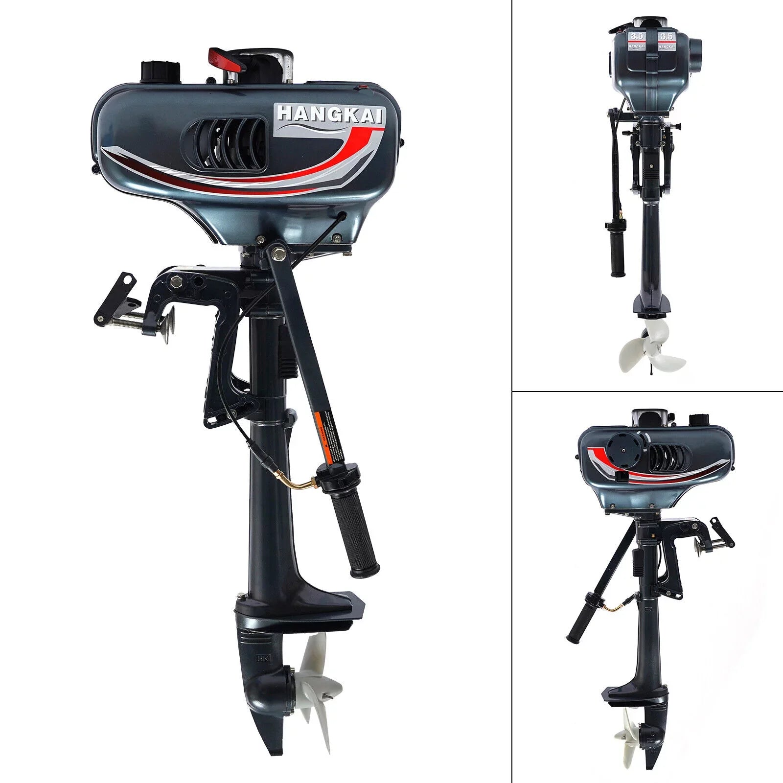 2-Stroke 3.5HP Outboard Motor Fishing Boat Petrol Engine  System 10 Km /