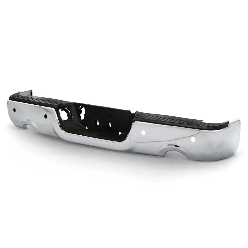 For 09-18 Ram 1500 Dual Exhaust Model Chrome Rear Bumper Step Pad w/Sensor Holes Fits select: 2011-2012   1500, 2019-2023  1500