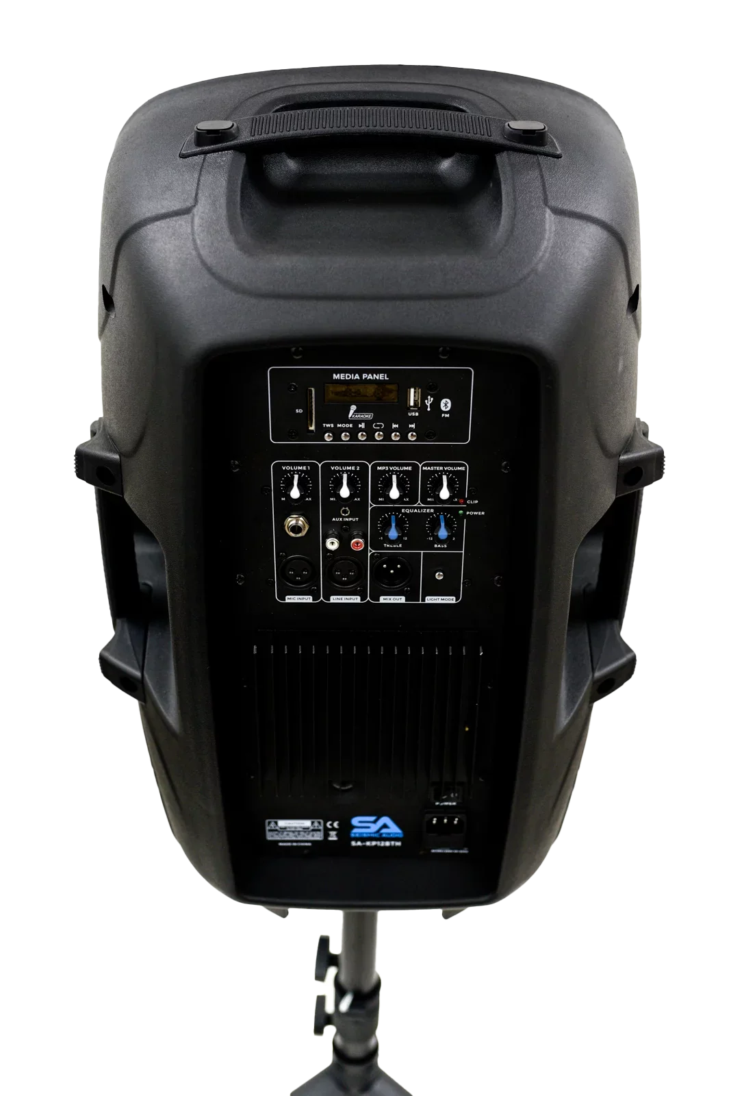 Seismic Audio - Active 15 Inch  Home Karaoke Bluetooth Party Speaker  System with Stand,  Lights, Microphone, Cable and Remote