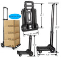 siisll Big Capacity Heavy Duty Folding Hand Truck Luggage Cart for Moving Lightweight Utility Cart for Luggage Folding Cart with Wheels Collapsible Platform Cart for Home, Office and Travel Use. Black