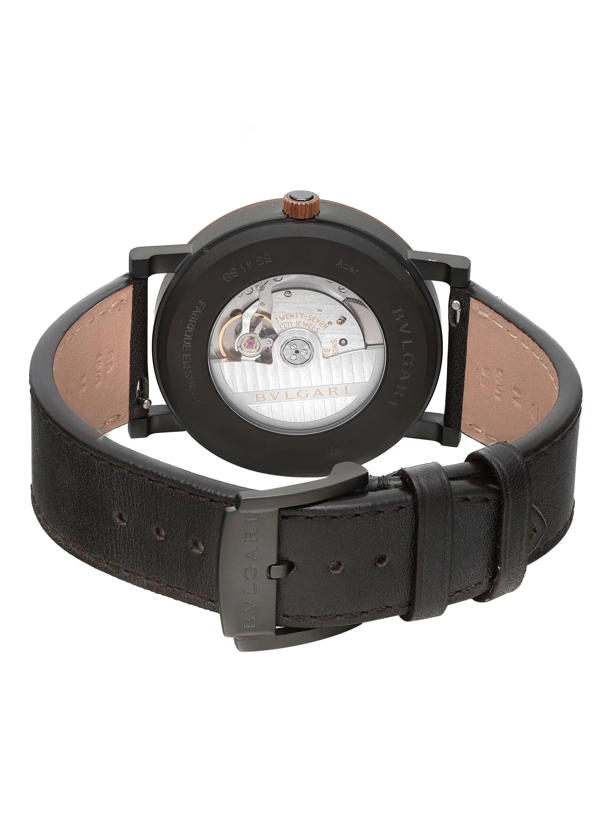 New Bvlgari Solotempo 41mm Steel Bronze Black Dial Automatic Men Watch 102931